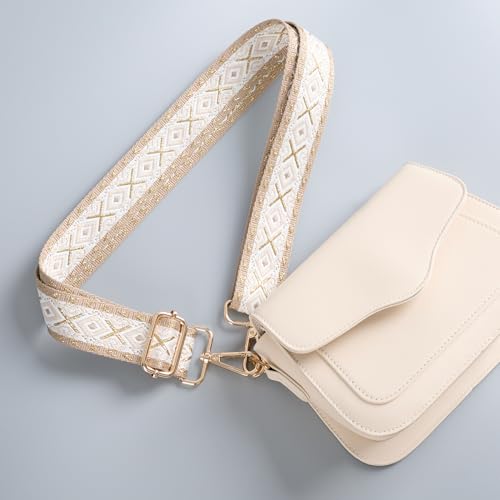 Image of chushui Metallic Thread Purse Strap for Women, Woven Replacement Bag Strap | Subtle Shine That Changes with the Light