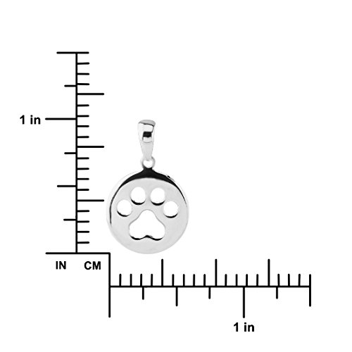 Hawaiian Silver Jewelry Dog Paw Print Pendant Necklace – 18-Inch Sterling Silver Paw Print Necklace – Italian Made Sterling Silver Chain – Dainty And Cute Silver Necklace #TOP2