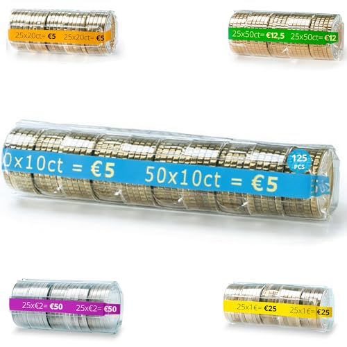 ALEJANDRO FUENTES AF® - 125 Blister Monete 10 centesimi, Pack 125 Blister per Monete 10 centesimi | Formato europeo, Organizza e protegge i tuoi contanti, Conta Monete Euro