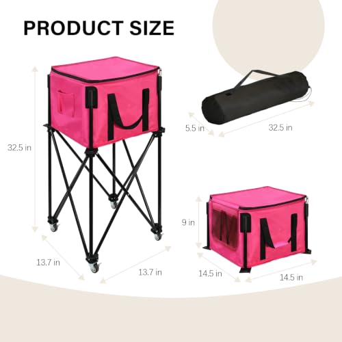 Image of Tennis Ball Hopper& Pickleball Basket,Foldable Tennis Ball Basket for Extended Training, Ball Cart with Storage Bag