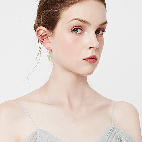 925 Sterling Silver Sunflower Cross Earrings,I Love You to The Moon and Back Necklace Jewelry Gift for Women Girls - Image 5