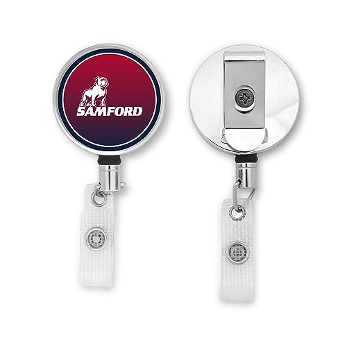Samford University Name Badge Reel, ID Badge Reels with Belt Clip, Retractable Badge Reel (Samford University #9)