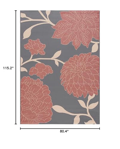 SAFAVIEH Courtyard Collection 6'7" x 9'6" Anthracite / Red miniatura 2