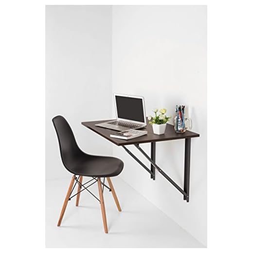 INVISIBLE BED Folding Wall Mounted Study Desk, Foldable Laptop/Office Table (Dark Walnut - 67.5cm x 56cm)