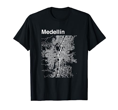 Medellin Colombia Classic City Map Graphic T-Shirt