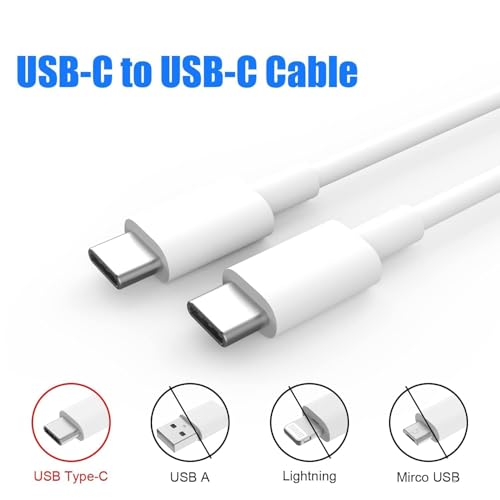 Image of Google Pixel Original Type C to Type C Mobile Data Charging Cable for Pixel 8 Pro /8 /8A /7 Pro /7 /7A /6 Pro /6 /6A /5 /ChromeBook Laptop /Buds /and Other USB C Device Support for Nothing Phone 2 /1, 30W