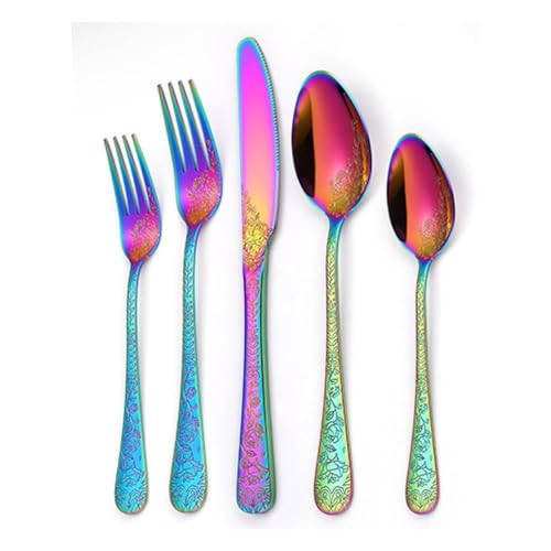 Royal Shang Youpin Vintage Carving Küche Edelstahl Besteck Geschirr Besteck Messer Gabeln Löffel Set Hause Steak Messer Dessert Löffel...