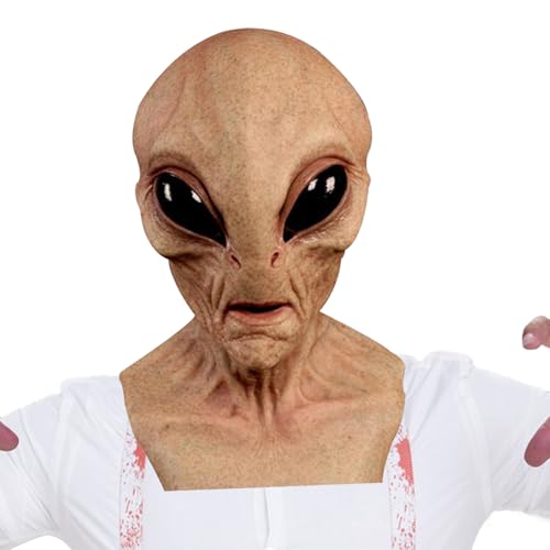 Máscara De Extraterrestre,máscaras De Extraterrestre De Cabeza Completa De Látex Aterrador,máscara De Cabeza De Extraterrestres Espeluznante,accesorio De Disfraz De Extraterrestres Para Halloween