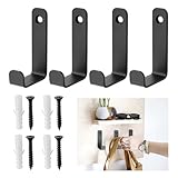 4 Stück Schwarz kleiderhaken wand,Garderobenhaken Kleiderhaken aus Metall,Bohrbare Installation ink 4 Schrauben für Badezimmer, Fluren,Wohnzimmern, Garderoben-für Mäntel, Cap, Handtaschen und Mehr