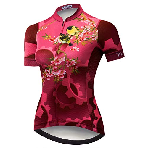 Womens Cycling Jersey Sets Sports Breathable Padded Cycling Clothing Cycling Wear Summer Gear Red XXL