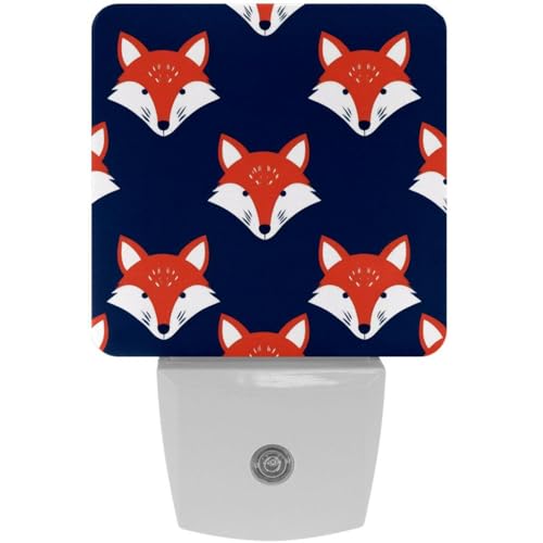 Luz nocturna de mesa con patrón Fox Heads LED para niños miniatura 1
