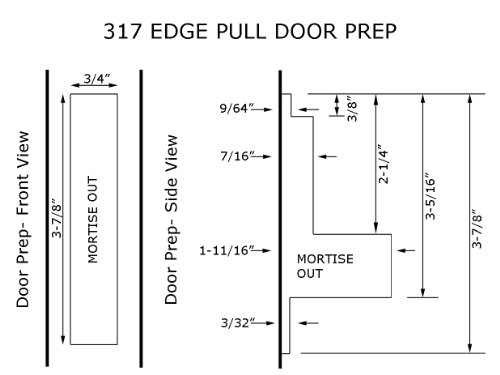 FPL 317-15A Tirador de Borde para Puerta Corredera o de Bolsillo de Latón Macizo, Níquel Antiguo miniatura 3