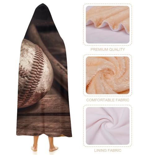 Couverture à capuche imprimé baseball cape portable de voyage et bureau - 5