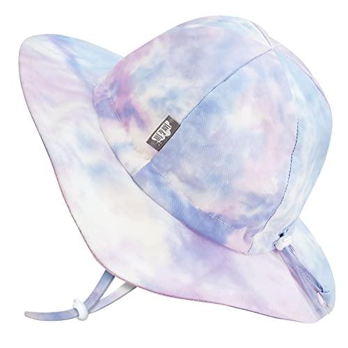 Jan & Jul 50+ Upf Adjustable Toddler Girl Sun-Hat With Strap, 100% Cotton (M: 6-24 Months, Cotton Candy Tie-Dye) #TOP30