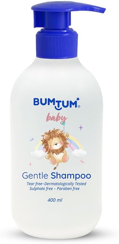 Bumtum Baby Shampoo Gentle No Tears For Babies/Child/Kids, Paraben & Sulphate Free, Derma Tested (400ml, 0-5 Years)