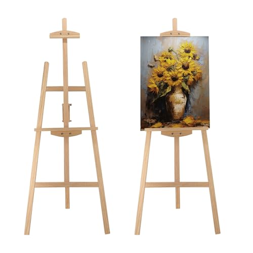 Adjustable Natural Pine Art Easel for Painting