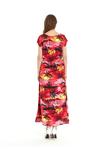 Image of Hawaii Hangover Family Matching Hawaiian Clothes, Sunset Red | Family matching Hawaiian outfits, Sunset Red, lightweight rayon, machine washable, tropical floral print, luaus, cruises