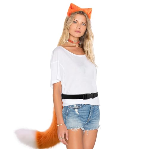 DRESHOW Fox Faux Fur Tail Cat Ears Headband Halloween Party Costume Neck Choker Cosplay Set for Women - Image 3
