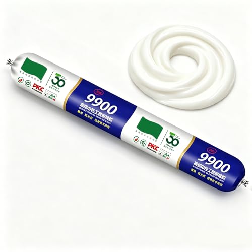 Silicone Waterproof Sealant 9900, Silicon Waterproof Sealant, 9999 Structural Silicone Adhesive for Heavy-Duty Construction, Outdoor Weatherproof & Long-Lasting Bonds (White,9900)