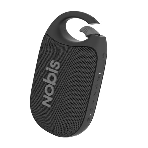 NOBIS Clip N1 Speaker Bluetooth Portatile con App, Modalità Beat, fino a 24 ore di Riproduzione, Impermeabile IP68, BT 5.3, Suono HD, Accoppiamento Stereo, Equalizzazione Personalizzata(Nero)