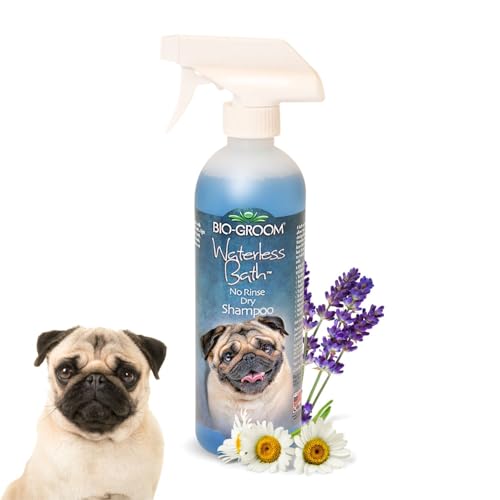 Image of Bio-groom Waterless Bath Shampoo for Dogs, Replenish Dogs Moisture and Maintain Coat Healthy, Silky, Shiny, Nourishes Skin and Keep Them Smelling Fresh, 473 Milliliter | No-rinse tear-free shampoo for quick pet cleaning.
