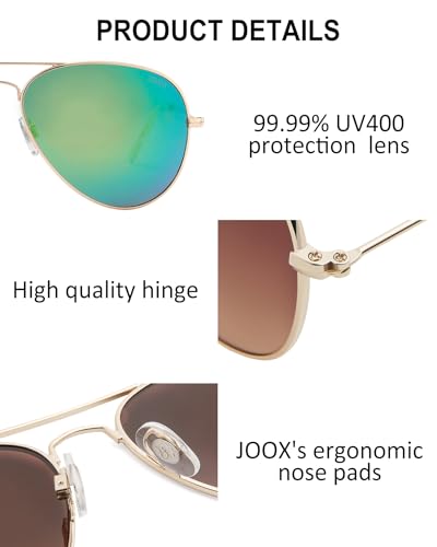 Image of Joox Aviator Sunglasses for Men Women,Polarized UV 400 Protection Lens with Metal Pilot Frame Unisex