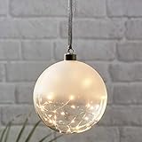 Gärtnerei Pötschke Glow LED Glaskugel, Glas, Gefrostet, ca. 15 cm Ø
