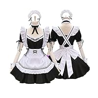 Aurueda Anime French Maid Dress, schattige cosplay-jurk voor Halloween, dienstmeid-kostuum, roze, maat S