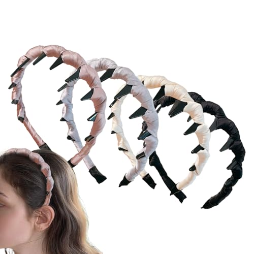 Diadema con dientes, tocado ondulado, diadema reversible para mujeres, niñas, novia, fiesta, cumpleaños, celebración