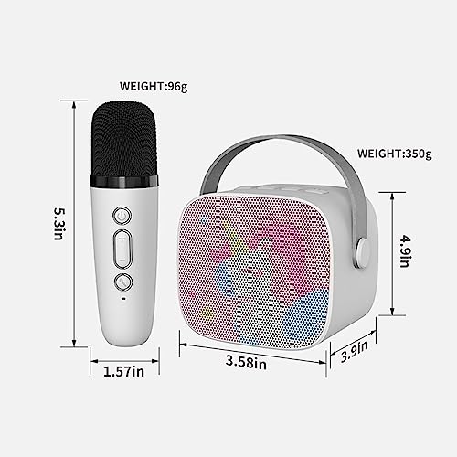Image of Mini Karaoke Machine for Kids, Portable Bluetooth Speaker with Wireless Microphone,Kids Music Player Toys for Girls and Boys,3,4, 5, 6, 7, 8+ Years Old, Teens Birthday (White-Unicorn)