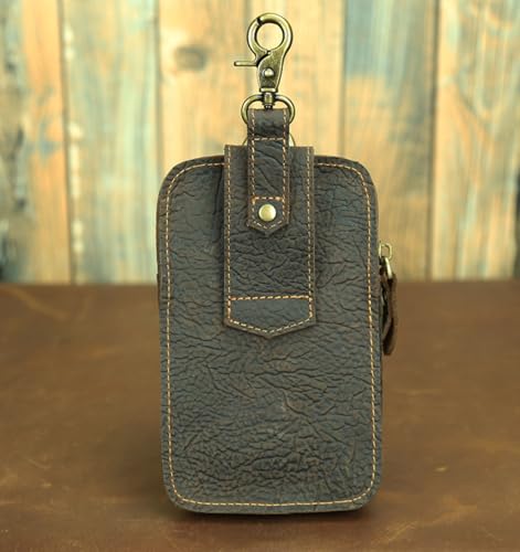 Leather Cell Phone Waist Pouch Hold 7 inch Smartphone Fanny Waist Bag for Travel Outdoor Universal Card Cases & Money Cigarette Cases, Lighter Organisers Storage Brown4