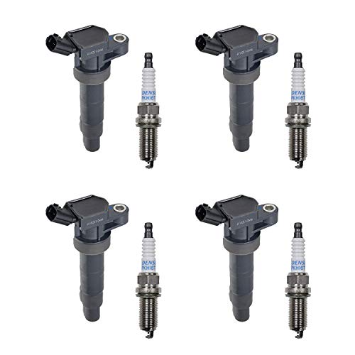 Set of 4 AD Auto Parts Ignition Coils + 4 Platinum TT Spark Plugs PKH16TT For Hyundai Santa Fe, Sonata, Tucson, Kia Borrego, Forte, Optima, Sorento, Sportage