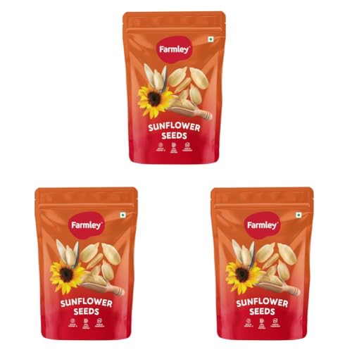 Image of Farmley Sunflower Seeds 200 gram I Sunflower Seeds for Eating | Diet Food | Healthy Snack | Raw seeds | Weight management | Source of Antioxidants Pack of 3
