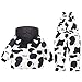 JELEUON 2 Pcs Little Girls Boys Hooded Artificial Fur Trim Catoon Cow Puffer Down Jacket With Snow Pants Ski Snowsuit Set 100
