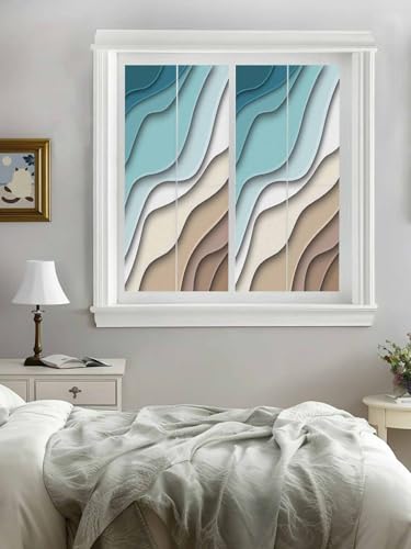 Vinilo decorativo para ventana 17.7"x39" Turquesa marrón miniatura 4