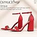 IDIFU Red Heels High Chunky Block Square Open Toe Ankle Strap Heeled Sandals Wedding Bridal Prom Dressy Comfortable Sexy Trendy Bride Bridesmaid Dress Shoes Thick Heels(Red Suede, 8.5)