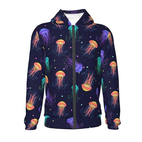 Sea Jellyfish Kid Hoodies Boys Zip Up Sweatshirts Girls Pullover with Pocket2