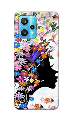 Image of Printed Hard Back Cover Case for Realme Narzo 50 Pro 5G Back Cover (Floral Hairstyle Girl) -1803