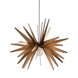 Dezaart Wood Pendant Light, Modern Wood Chandelier, Scandinavian Light Fixture, Mid Century Modern Wood Ceiling Light, Hanging Lamp Shade, Natural Pendant Light for Living Room, Dining Room, Bedroom