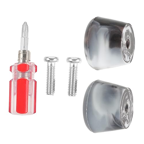 Abaodam 1Set Double Row Roller Skate Brake Pads with Screwdriver Jam Plugs for Enhanced Stopping Power Easy Installation for Safe Skating and Mixed Color Design
