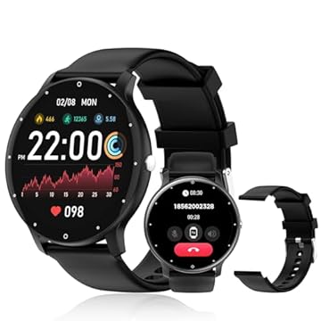 Smartwatch PEJE 1.39 Polegadas - Tela Touch Sensível,À Prova d'Água IP68,123 Modos Esportivos,Faz/Recebe Chamadas,Notificações,Assistente por Voz IA,Unissex - Compatível com Android e iOS (Preto)