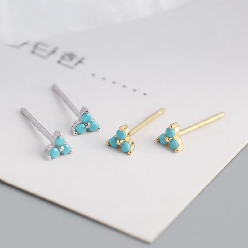 M&T 2015 solid 925 sterling silver stud earrings, minimalist earrings, cubic zirconia triangle earrings, one pair YCZ6093