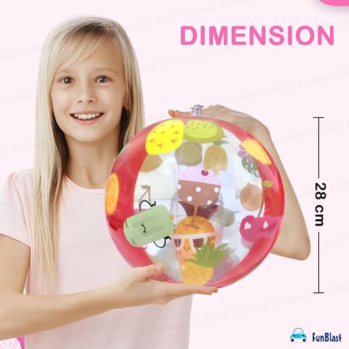 Image of FunBlast Inflatable Balls for Kids - Colorful Beach Balls for Pool, Summer Water Play Toys for Kids, Lightweight Inflatable Pool Balls for Outdoor & Indoor Fun, Swimming Pool Toys (Fruit)
