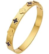 VIEN Lucky Four Clover Bracelet for Women Gold Plated Stainless Steel Bracelet Jewlery Gift