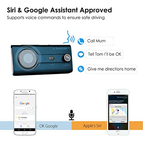 Product Image 2: 2020 Avantree CK11 Hands Free Bluetooth 5.0 Car Kits, Loud Speakerphone, Support Siri Google Assistant & Motion Auto On Off, Volume Knob, Wireless in Car Handsfree Speaker Kit with Visor Clip - Blue