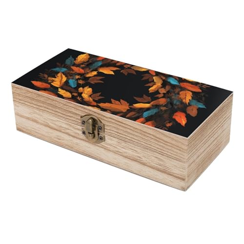 Boîte de rangement en bois souvenirs bijoux à motif couronne de fête