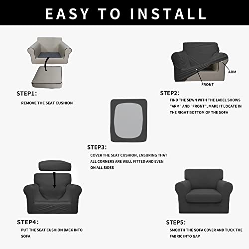 Image of Easy-Going Waterproof 2 Pieces Chair Cover Couch Covers for Sofa