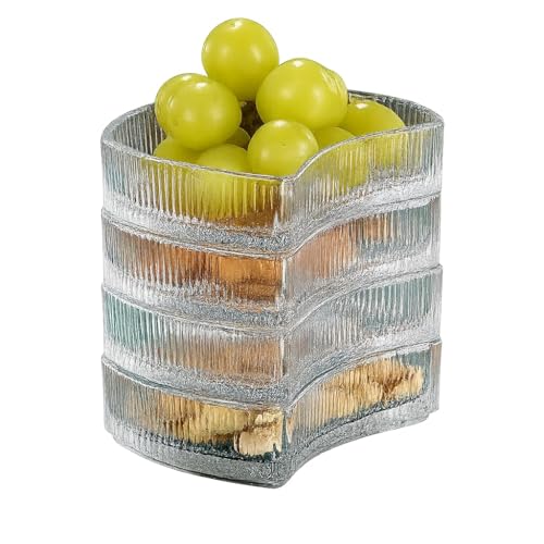 Image of Glassbunny Elegant 4 Dry Fruit Bowl Set Premium Glass Bowl for Dry Fruit Stylish Bowl for Home & Gifting 240ml