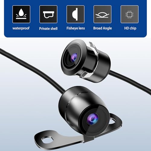 Image of Car Backup Camera, IP68 Waterproof HD Night Vision Camera, 170 Degree Wide-Angle Blind Spot Reduction Rear View Camera with Mounting Bracket Wire Harness, Universal for Cars Trucks (Black)