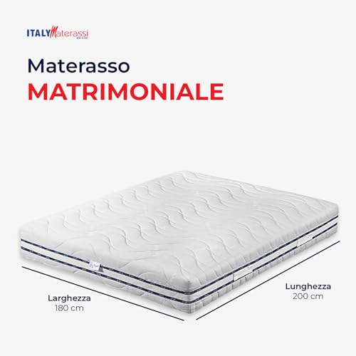 Italymaterassi Materasso Matrimoniale Med 3.1 180X200 Cm In Memory Foam E Molle Insacchettate Con 2 Cuscini, Alto 24 Cm, Dispositivo Medico Detraibile, Made In Italy - 3